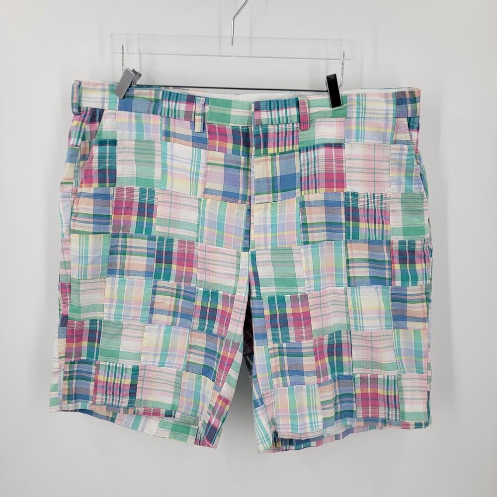 Pendleton Shorts Mens 44 Madras Plaid Cotton Pockets Preppy